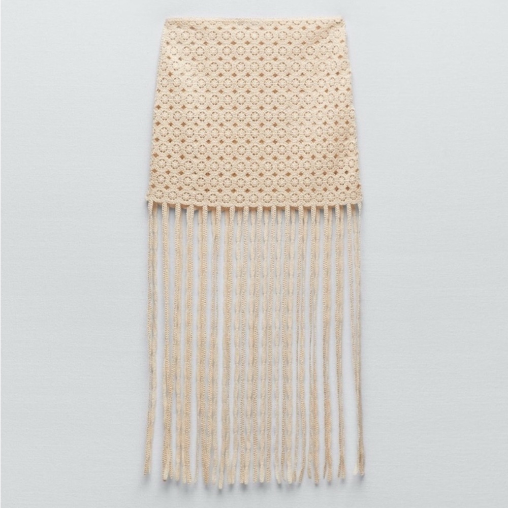 Zara Crochet Skirt with Fringe
